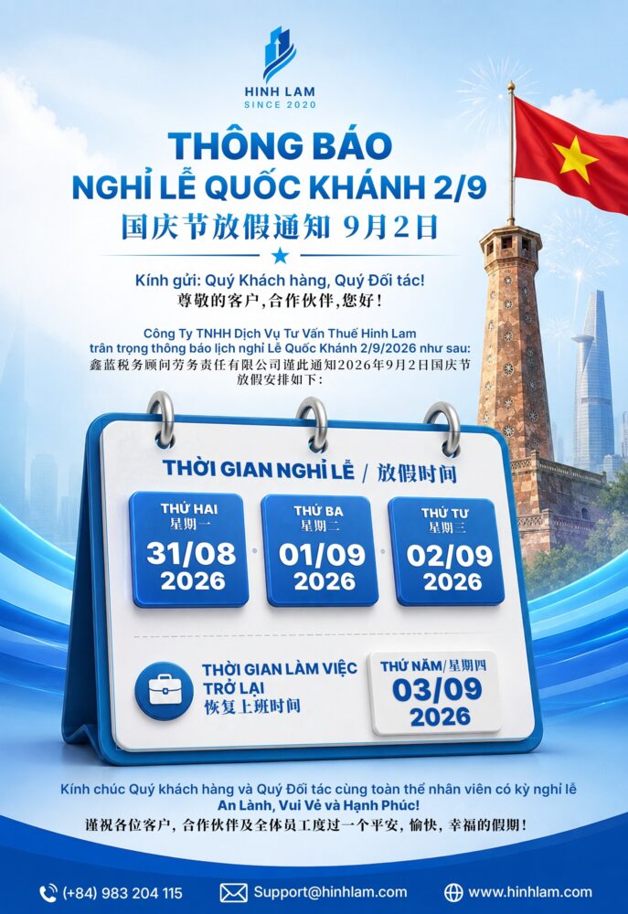 THÔNG BÁO LỊCH NGHỈ LỄ QUỐC KHÁNH 2/9/2026